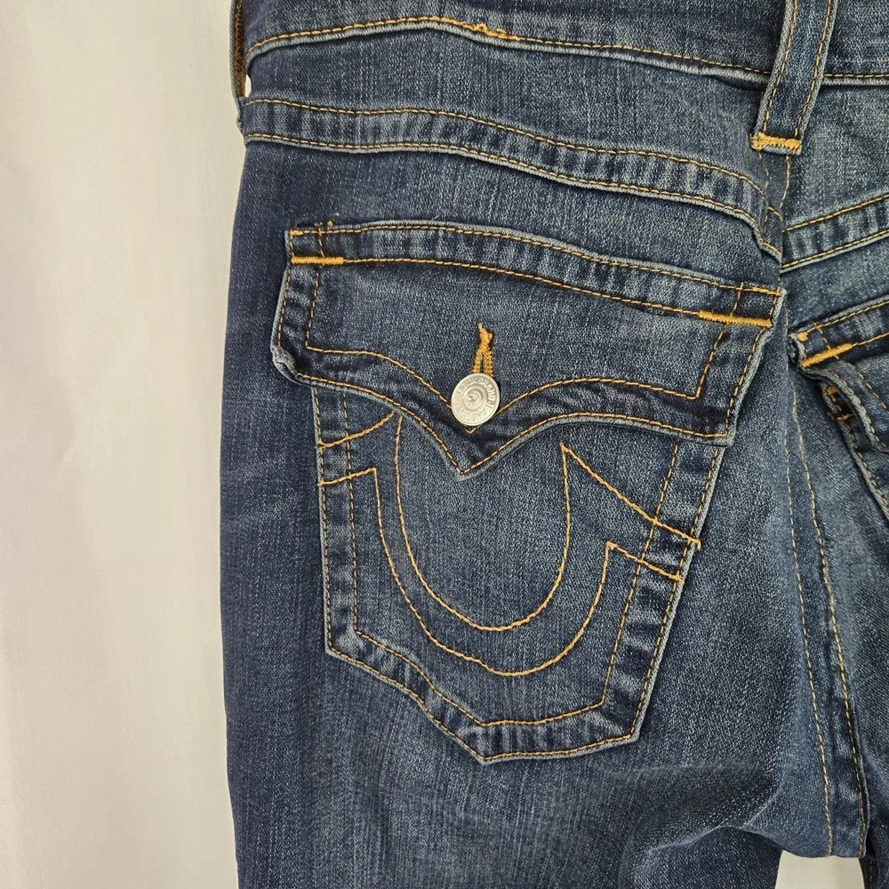 True Religion Mens Ricky‎ Relaxed Straight Leg Jeans Size 36 Flap Pocket Denim